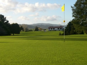 Looking back from the 1st green